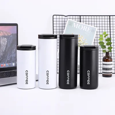 Geïsoleerde koffiemok 14 oz, 4 Pack Travel Coffee Tumbler, Vacuum Geïsoleerde koffiemok met lekvrije schroefdeksel Koffiekop voor mannen en vrouwen voor warme en koude dranken