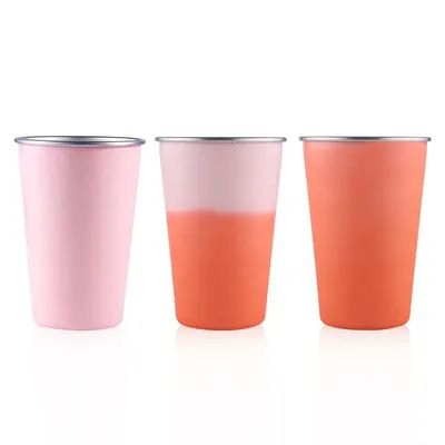 Leakproof Single Wall Roestvrijstalen Cup Kleurveranderende Geïsoleerde Iced Coffee Tumbler Met Stroom Makkelijk te Bewaren Voor Familie Diner Of Outdoor Activiteiten