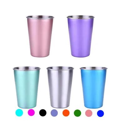 Roestvrij staal geschoten glas 6oz drinkvat wijnbeker Onbreekbare koffie theebeker voor buiten camping reizen zilver