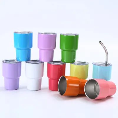 Mini Shot 2oz Curve Tumbler - Dubbelwand Vacuum Geïsoleerd - Sliploze bodem - Roestvrij staal Tumbler