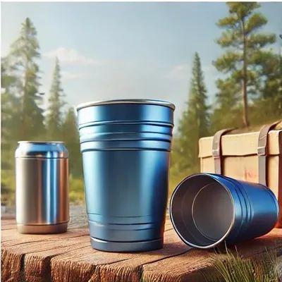 Afwasmachine Veilig 16 oz Metaal Blauw Aluminium Camping Cup Lichtgewicht Duurzaam Aluminium Geïsoleerde Cup Herbruikbare Aluminium Cups Voor Buiten Gebruik Lichtgewicht