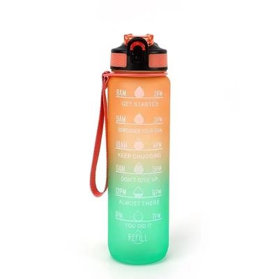 Grote capaciteit Stylish herbruikbaar Eco-vriendelijk 1 liter waterfles Gym Plastic waterfles met lekbestendig en één klik Open aangepast logo