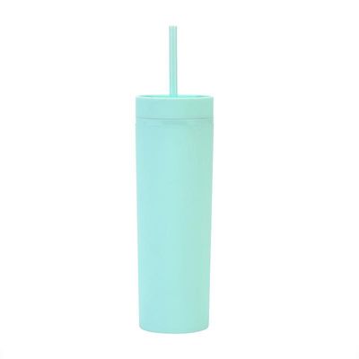Multicolor Skinny Tumblers met deksels en rieten 12 Pack 16oz Double Wall Acrylic Tumbler Tall Matte Skinny Tumblers Bulk met gratis rieten Cleaner Herbruikbaar