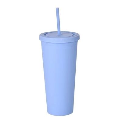 Kleurrijke 450/650ml Candy Color Dubbelgeïsoleerde Plastic Tumblers Acrylmatte Tumbler Met Stroom Vacuüm Gesloten Isolatie Splash Proof Design