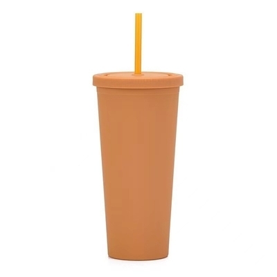 450 ml 650 ml 22 oz Plastic Travel Tumbler met stro en deksel 6 levendige kleuren herbruikbare Plastic Coffee Tumbler Eco Friendly Customized Acceptable
