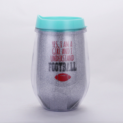 300 ml dubbellaagige plastic beker in de vorm van een ei met U-vormige stro