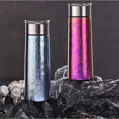 Draagbare Elegante Ultralichte Metalen Waterfles Titanium Explorer Flask Hammered Finish 360ml Avontuur Waterfles Superieure Corrosiebestendigheid
