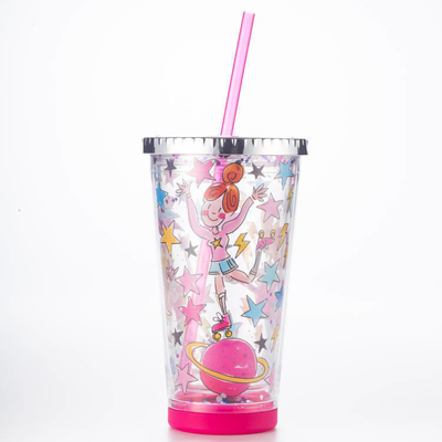 Anti-lek DIY Sticker Straw Cup Draagbare en handige drinkbeker