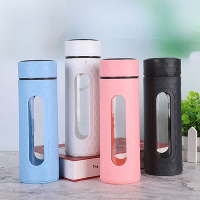 Op maat gemaakt, lichtgewicht, schattig, milieuvriendelijk, 400 ml glazen fles, BPA-vrij, dubbele laag glas, warmtwaterfles voor warme dranken, hoge H2-concentratie